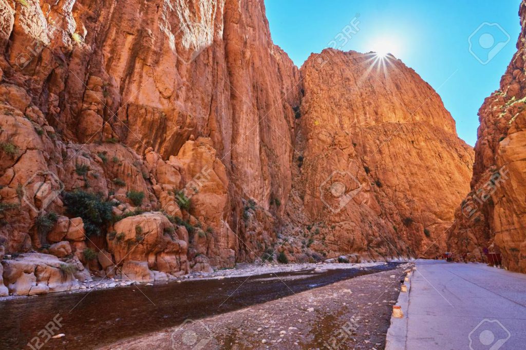 Todgha Gorge or Gorges du Toudra is a canyon in High Atlas Mountains near the town of Tinerhir